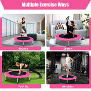 Costway - 38 Inch Mini Folding Trampoline Portable Leisure Fitness Backboard-Pink