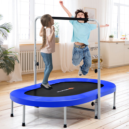 Costway - 2-Person Foldable Mini Kids Fitness Rebounder Trampoline-Blue