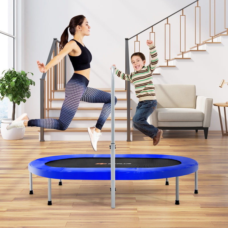 Costway - 2-Person Foldable Mini Kids Fitness Rebounder Trampoline-Blue