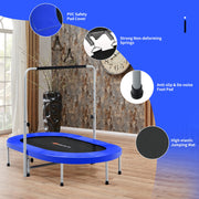 Costway - 2-Person Foldable Mini Kids Fitness Rebounder Trampoline-Blue