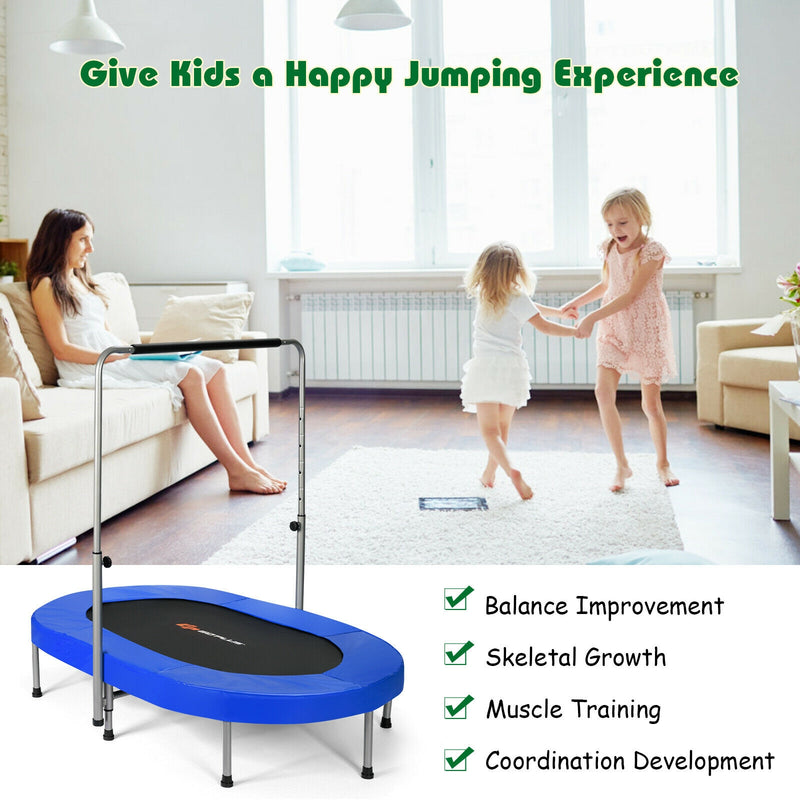 Costway - 2-Person Foldable Mini Kids Fitness Rebounder Trampoline-Blue