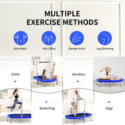Costway - 2-Person Foldable Mini Kids Fitness Rebounder Trampoline-Blue