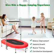 Costway - 2-Person Foldable Mini Kids Fitness Rebounder Trampoline-Red
