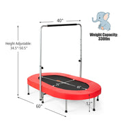 Costway - 2-Person Foldable Mini Kids Fitness Rebounder Trampoline-Red