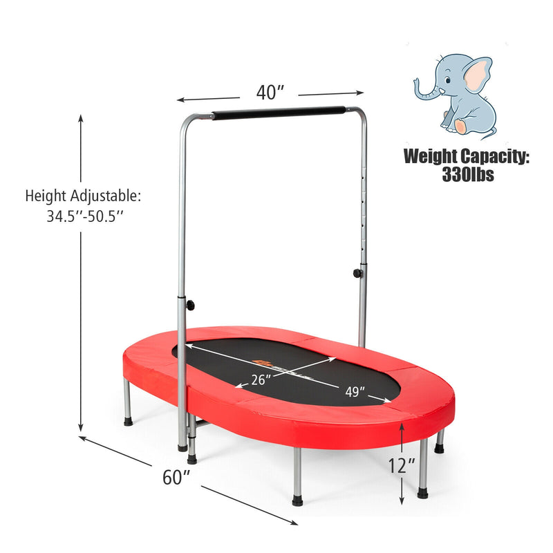 Costway - 2-Person Foldable Mini Kids Fitness Rebounder Trampoline-Red