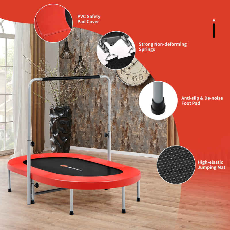 Costway - 2-Person Foldable Mini Kids Fitness Rebounder Trampoline-Red