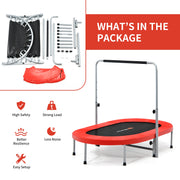 Costway - 2-Person Foldable Mini Kids Fitness Rebounder Trampoline-Red