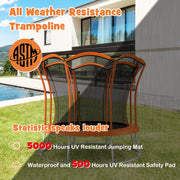 Costway - 10 Feet Unique Flower Shape Trampoline with Galvanized Steel Frame-Orange
