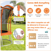 Costway - 10 Feet Unique Flower Shape Trampoline with Galvanized Steel Frame-Orange