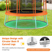 Costway - 10 Feet Unique Flower Shape Trampoline with Galvanized Steel Frame-Orange