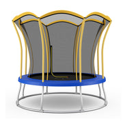 Costway - 10 Feet Unique Flower Shape Trampoline with Galvanized Steel Frame-Yellow