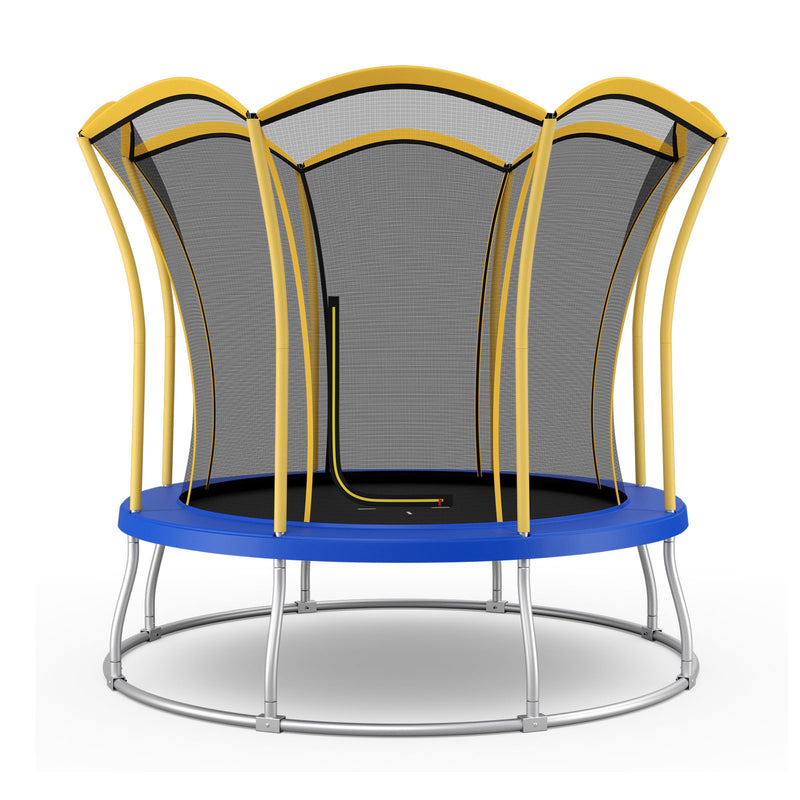 Costway - 10 Feet Unique Flower Shape Trampoline with Galvanized Steel Frame-Yellow