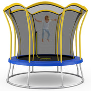 Costway - 10 Feet Unique Flower Shape Trampoline with Galvanized Steel Frame-Yellow