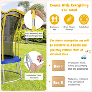 Costway - 10 Feet Unique Flower Shape Trampoline with Galvanized Steel Frame-Yellow