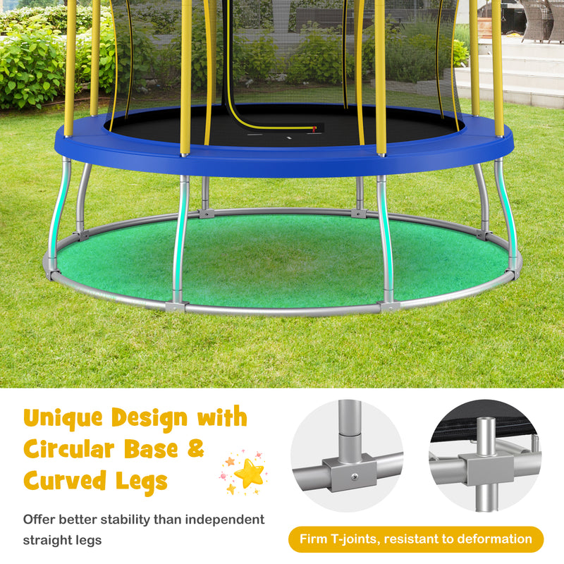 Costway - 10 Feet Unique Flower Shape Trampoline with Galvanized Steel Frame-Yellow