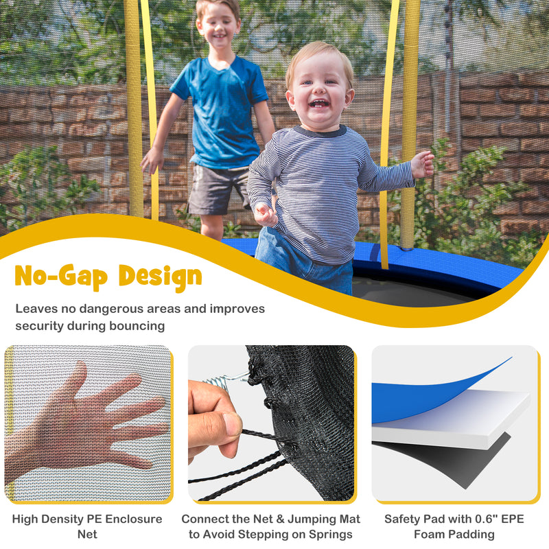 Costway - 10 Feet Unique Flower Shape Trampoline with Galvanized Steel Frame-Yellow