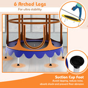 Costway - 64 Inch Kids Trampoline with Detachable Canopy and Safety Enclosure Net-Orange