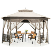 Costway - 10’x 12’ Octagonal Patio Gazebo-Beige