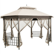 Costway - 10’x 12’ Octagonal Patio Gazebo-Beige