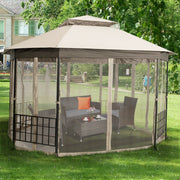 Costway - 10’x 12’ Octagonal Patio Gazebo-Beige