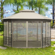 Costway - 10’x 12’ Octagonal Patio Gazebo-Beige