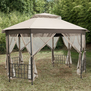 Costway - 10’x 12’ Octagonal Patio Gazebo-Beige