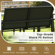 Costway - 4 Pieces Patio Furniture Set with Heavy Duty Galvanized Metal Frame-Black