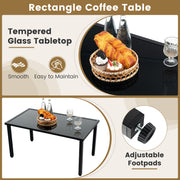Costway - 4 Pieces Patio Furniture Set with Heavy Duty Galvanized Metal Frame-Black