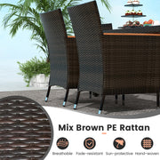 Costway - 7 Pieces Garden Dining Patio Rattan Set with Cushions for Backyard