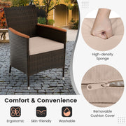 Costway - 7 Pieces Garden Dining Patio Rattan Set with Cushions for Backyard