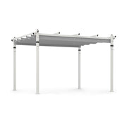 Costway - Outdoor Pergola with Retractable Canopy and Aluminum Frame-Gray