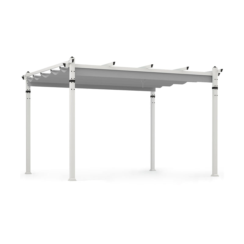 Costway - Outdoor Pergola with Retractable Canopy and Aluminum Frame-Gray