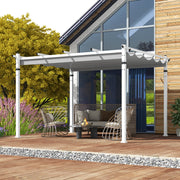 Costway - Outdoor Pergola with Retractable Canopy and Aluminum Frame-Gray