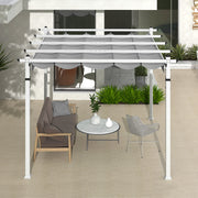 Costway - Outdoor Pergola with Retractable Canopy and Aluminum Frame-Gray