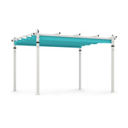 Costway - Outdoor Pergola with Retractable Canopy and Aluminum Frame-Turquoise