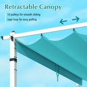 Costway - Outdoor Pergola with Retractable Canopy and Aluminum Frame-Turquoise