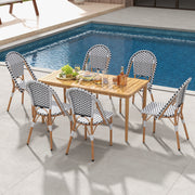Costway - French Bistro Chair Set of 2 with Galvanized Metal Framex-White