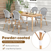 Costway - French Bistro Chair Set of 2 with Galvanized Metal Framex-White