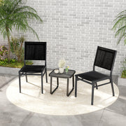 Costway - Outdoor Dining Chairs with Breathable Seat and Backrest for Backyard Porch Poolside-1 Piece