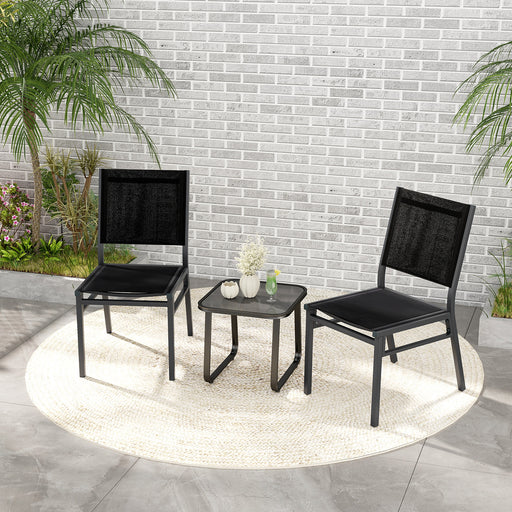 Costway - Outdoor Dining Chairs with Breathable Seat and Backrest for Backyard Porch Poolside-1 Piece