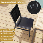 Costway - Outdoor Dining Chairs with Breathable Seat and Backrest for Backyard Porch Poolside-1 Piece