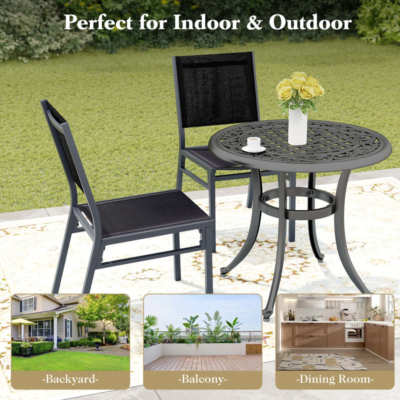 Costway - Outdoor Dining Chairs with Breathable Seat and Backrest for Backyard Porch Poolside-1 Piece