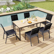 Costway - Outdoor Dining Chairs with Breathable Seat and Backrest for Backyard Porch Poolside-Set of 2