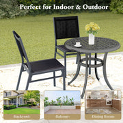 Costway - Outdoor Dining Chairs with Breathable Seat and Backrest for Backyard Porch Poolside-Set of 2