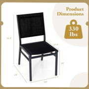 Costway - Outdoor Dining Chairs with Breathable Seat and Backrest for Backyard Porch Poolside-Set of 2