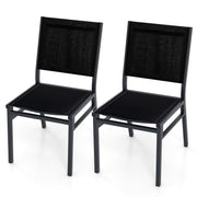 Costway - Outdoor Dining Chairs with Breathable Seat and Backrest for Backyard Porch Poolside-Set of 2
