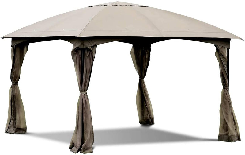 Costway - 11.5 x 11.5 Feet Fully Enclosed Outdoor Gazebo with Removable 4 Walls