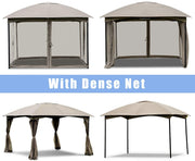 Costway - 11.5 x 11.5 Feet Fully Enclosed Outdoor Gazebo with Removable 4 Walls