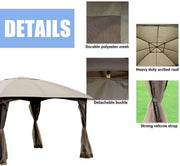 Costway - 11.5 x 11.5 Feet Fully Enclosed Outdoor Gazebo with Removable 4 Walls