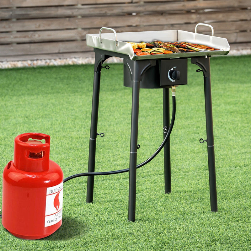 Costway - 100 000-BTU Portable Propane Outdoor Camp Stove with Adjustable Legs